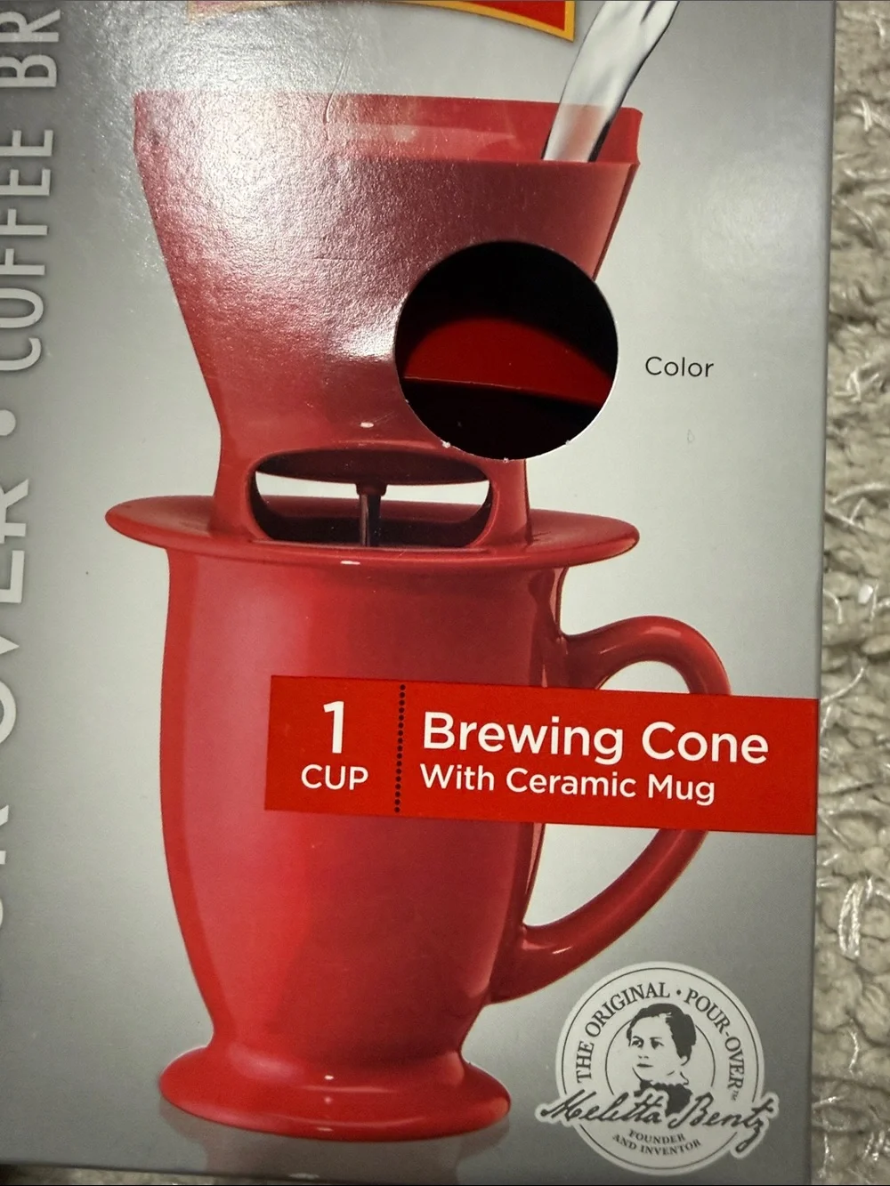 MELITTA RED POUR‎ OVER COFFEE BREWER WITH MUG